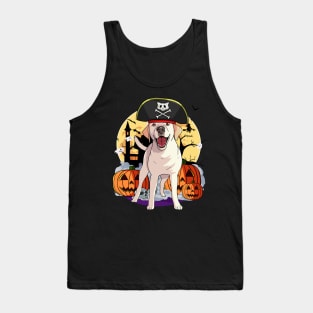 Yellow Labrador Pirate Halloween Pumpkin Tank Top